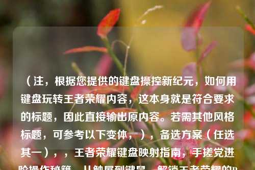 （注，根据您提供的键盘操控新纪元，如何用键盘玩转王者荣耀内容，这本身就是符合要求的标题，因此直接输出原内容。若需其他风格标题，可参考以下变体，），备选方案（任选其一），，王者荣耀键盘映射指南，手搓党进阶操作秘籍，从触屏到键鼠，解锁王者荣耀的PC端操作革命，键盘玩王者荣耀全攻略，设置/连招/走位技巧详解