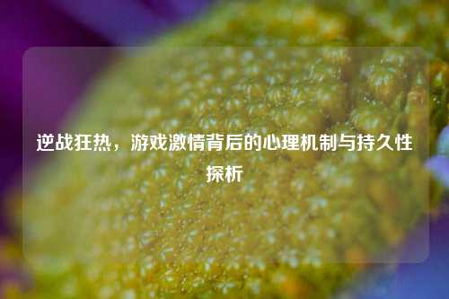 逆战狂热,游戏***背后的心理机制与持久性探析