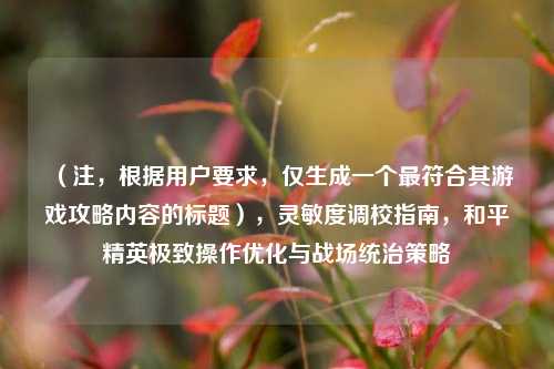 （注，根据用户要求，仅生成一个最符合其游戏攻略内容的标题），灵敏度调校指南，和平精英极致操作优化与战场统治策略