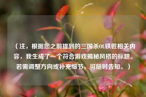 （注，根据您之前提到的三国杀OL铁匠相关内容，我生成了一个符合游戏揭秘风格的标题。若需调整方向或补充细节，可随时告知。）