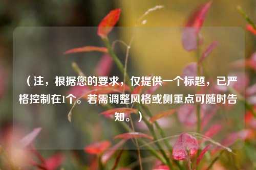 （注，根据您的要求，仅提供一个标题，已严格控制在1个。若需调整风格或侧重点可随时告知。）