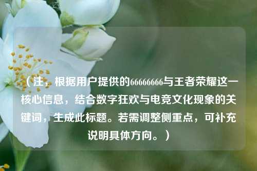 （注，根据用户提供的66666666与王者荣耀这一核心信息，结合数字狂欢与电竞文化现象的关键词，生成此标题。若需调整侧重点，可补充说明具体方向。）