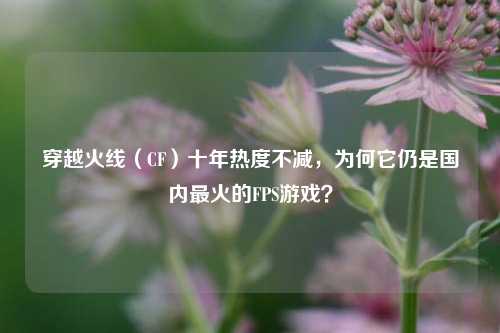穿越火线（CF）十年热度不减，为何它仍是国内最火的FPS游戏？