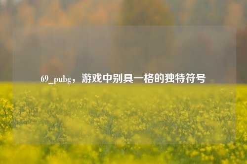 69_pubg，游戏中别具一格的独特符号