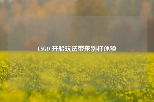 CSGO 开船玩法带来别样体验