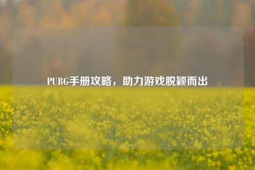 PUBG手册攻略，助力游戏脱颖而出