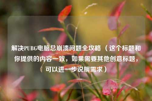 解决PUBG电脑总崩溃问题全攻略 （这个标题和你提供的内容一致，如果需要其他创意标题，可以进一步说明需求）