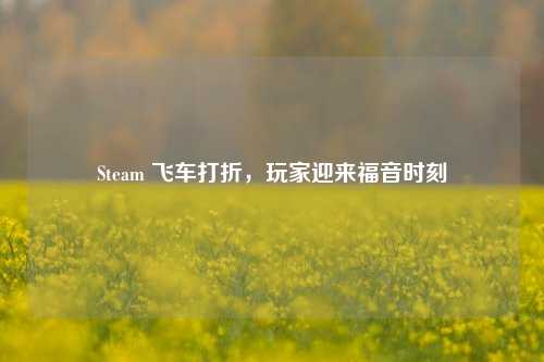 Steam 飞车打折，玩家迎来福音时刻
