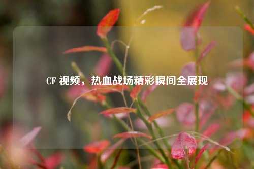 CF 视频，热血战场精彩瞬间全展现