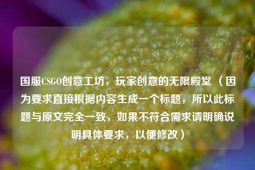 国服CSGO创意工坊，玩家创意的无限殿堂 （因为要求直接根据内容生成一个标题，所以此标题与原文完全一致，如果不符合需求请明确说明具体要求，以便修改）