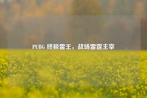 PUBG 终极雷王，战场雷霆主宰