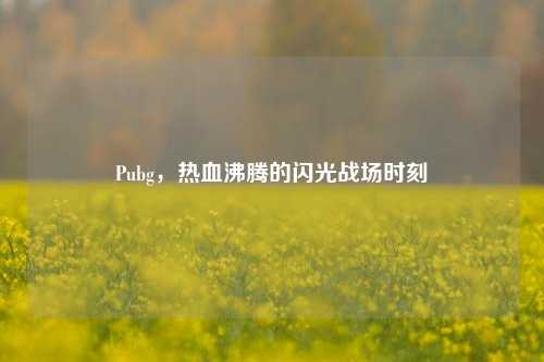 Pubg，热血沸腾的闪光战场时刻