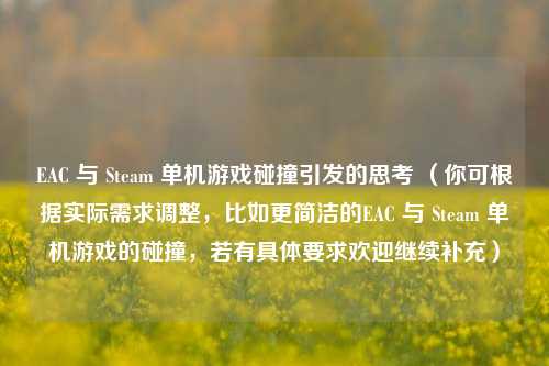 EAC 与 Steam 单机游戏碰撞引发的思考 （你可根据实际需求调整，比如更简洁的EAC 与 Steam 单机游戏的碰撞，若有具体要求欢迎继续补充）