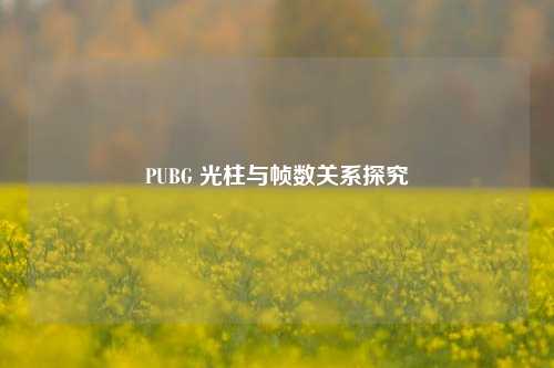 PUBG 光柱与帧数关系探究