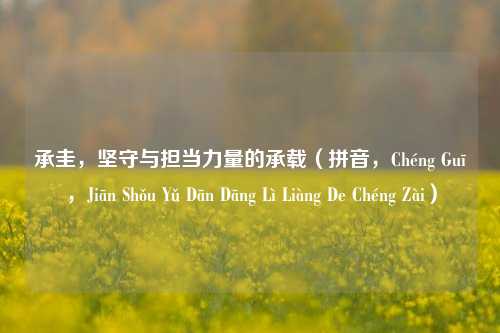 承圭，坚守与担当力量的承载（拼音，Chéng Guī，Jiān Shǒu Yǔ Dān Dāng Lì Liàng De Chéng Zài）