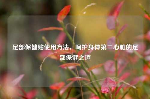 足部保健贴使用 *** ，呵护身体第二心脏的足部保健之道