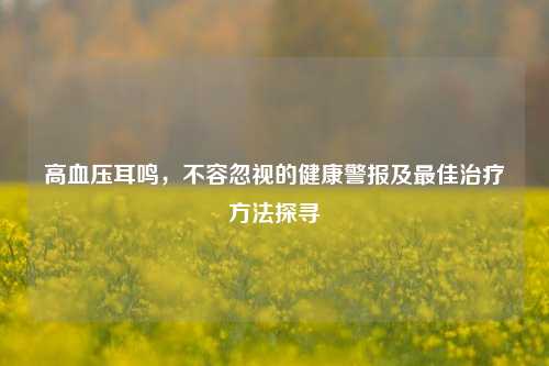 高血压耳鸣,不容忽视的健康警报及更佳治疗 *** 探寻