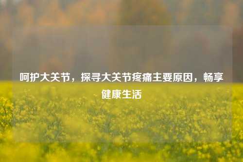 呵护大关节,探寻大关节疼痛主要原因,畅享健康生活