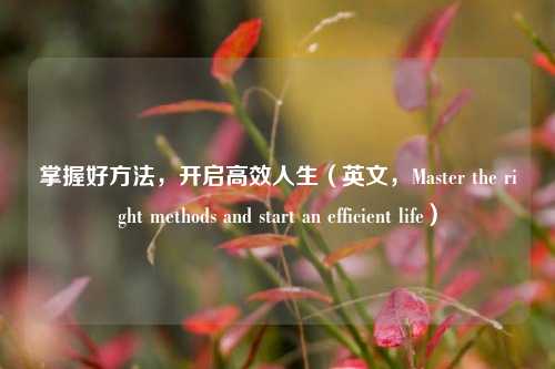 掌握好 *** ，开启高效人生（英文，Master the right methods and start an efficient life）