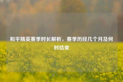 和平精英赛季时长解析，赛季历经几个月及何时结束