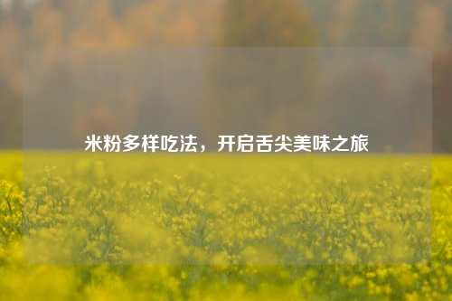 米粉多样吃法，开启舌尖美味之旅