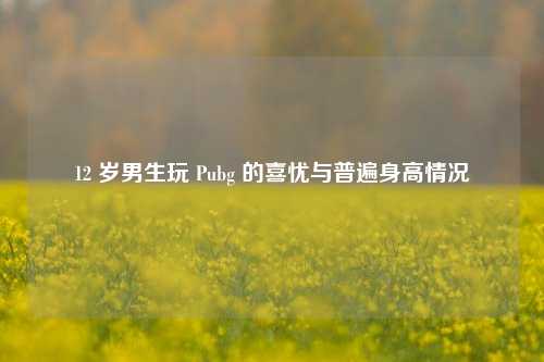 12 岁男生玩 Pubg 的喜忧与普遍身高情况