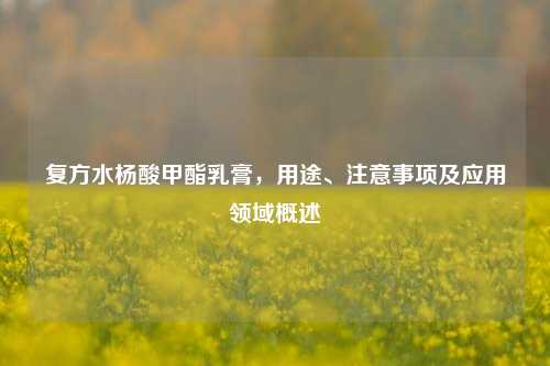 复方水杨酸甲酯乳膏，用途、注意事项及应用领域概述