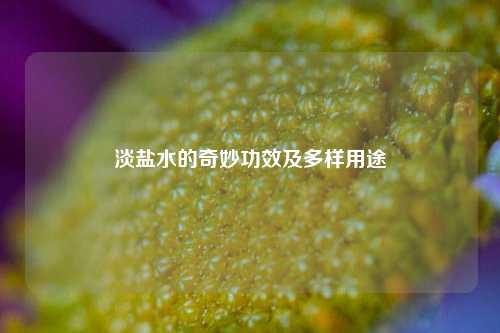 淡盐水的奇妙功效及多样用途