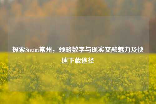 探索Steam常州，领略数字与现实交融魅力及快速下载途径