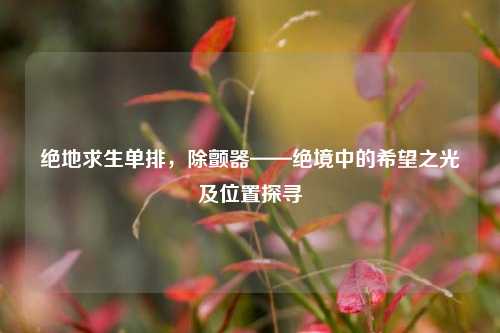 绝地求生单排，除颤器——绝境中的希望之光及位置探寻