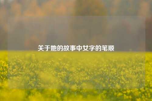 关于她的故事中女字的笔顺