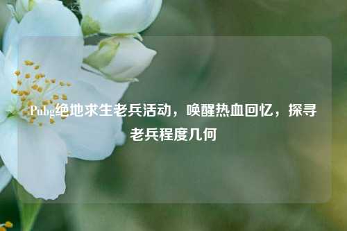 Pubg绝地求生老兵活动，唤醒热血回忆，探寻老兵程度几何