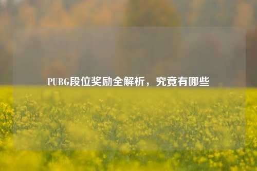 PUBG段位奖励全解析，究竟有哪些