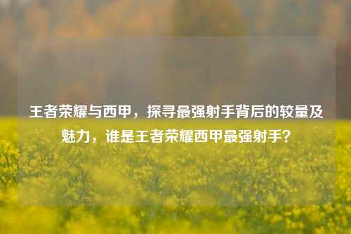 王者荣耀与西甲，探寻最强射手背后的较量及魅力，谁是王者荣耀西甲最强射手？