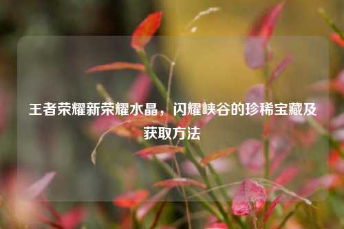 王者荣耀新荣耀水晶，闪耀峡谷的珍稀宝藏及获取 *** 
