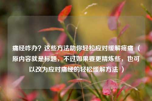 痛经咋办？这些 *** 助你轻松应对缓解疼痛 （原内容就是标题，不过如果要更精炼些，也可以改为应对痛经的轻松缓解 ***  ）
