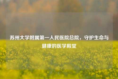 苏州大学附属之一人民医院总院，守护生命与健康的医学殿堂