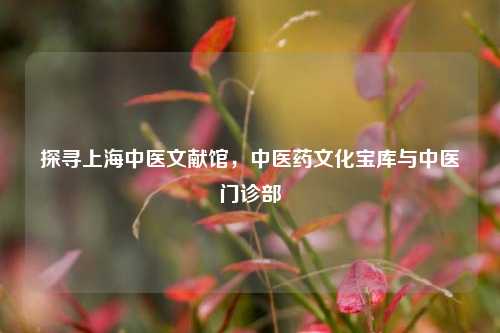 探寻上海中医文献馆，中医药文化宝库与中医门诊部