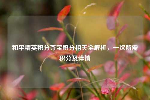 和平精英积分夺宝积分相关全解析，一次所需积分及详情