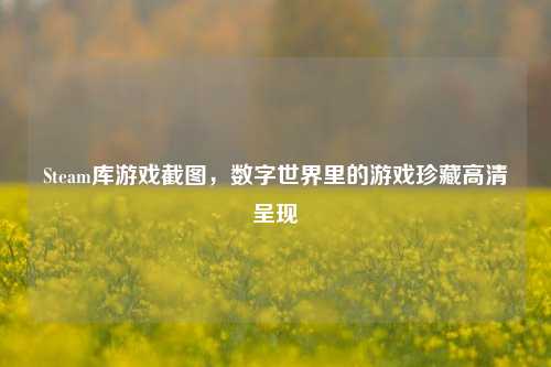Steam库游戏截图，数字世界里的游戏珍藏高清呈现