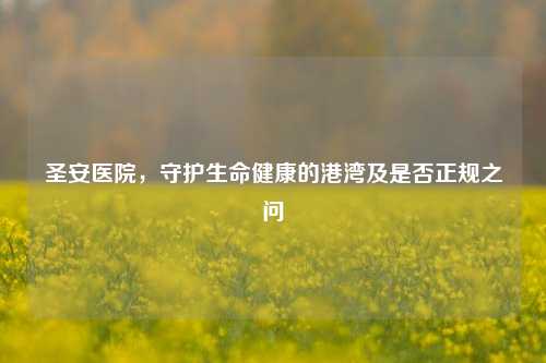 圣安医院，守护生命健康的港湾及是否正规之问