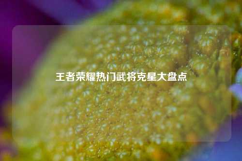 王者荣耀热门武将克星大盘点