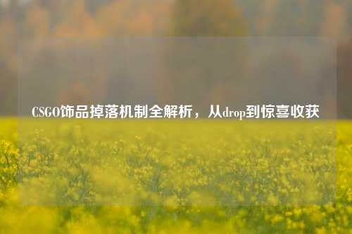 CSGO饰品掉落机制全解析，从drop到惊喜收获