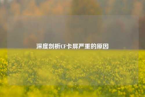 深度剖析CF卡屏严重的原因