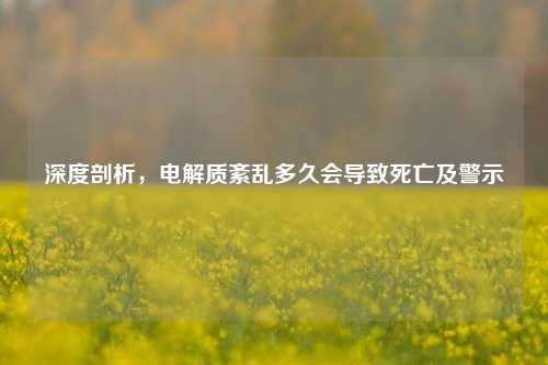 深度剖析，电解质紊乱多久会导致死亡及警示