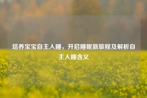 培养宝宝自主入睡，开启睡眠新旅程及解析自主入睡含义