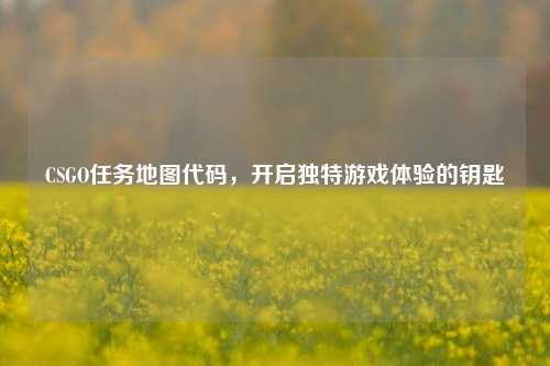 CSGO任务地图代码,开启独特游戏体验的钥匙