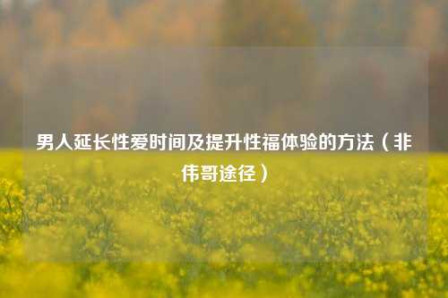 男人延长 *** 时间及提升性福体验的 *** （非伟哥途径）