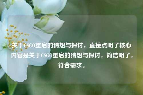 关于CSGO重启的猜想与探讨，直接点明了核心内容是关于CSGO重启的猜想与探讨，简洁明了，符合需求。