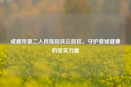 成都市第二人民医院庆云院区，守护蓉城健康的坚实力量
